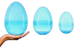 BESTPYSANKY Lot de 3 œufs de Pâques géants à remplir en plastique, 25,4 cm de haut