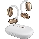 Monster Open Free AC100 Open Ear Bluetooth 5.3 Headphones, Wireless Earbuds with Earhooks, Immersive Stereo Sound by 16mm Large Driver, Clear Calls, 30H Playtime, for Workout, White