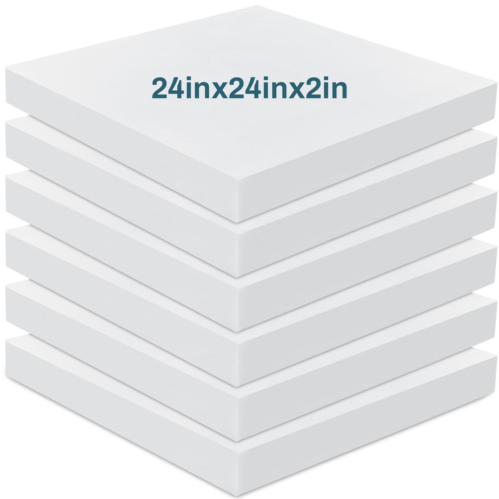 Photo 1 of Frienda 6 Pack 2" X 24" X 24" Upholstery High Density Foam Cushion White Square Seat Replacement Cushion or Commercial Use Stuffing Craft Foam Couch Chair Padding DIY Projects