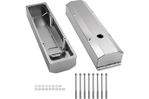 Tuningsworld Valve Covers Aluminum for Chevy SBC 283 302 305 327 350 383 400 Engine Small Block (1958-1986), 1/4" Billet Rail