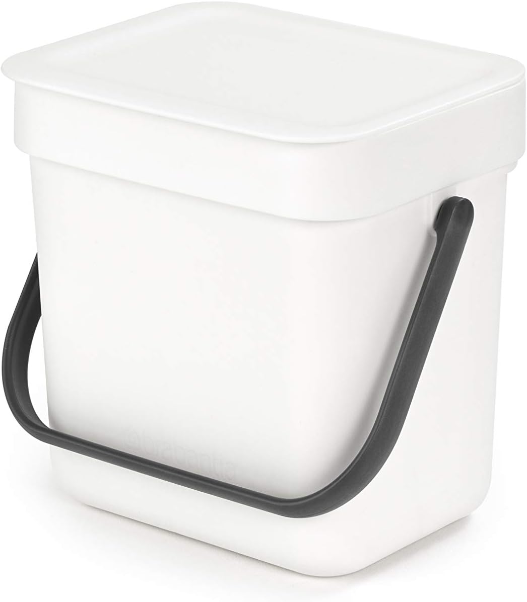 Brabantia Food Waste Caddy, White, Small Amazon.co.uk Kitchen & Home