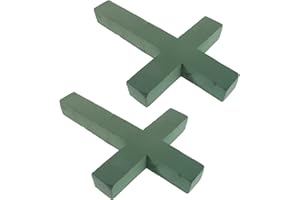 SHERCHPRY 2pcs Wet Floral Foam Cross for Cemetery Flower Arrangements – Funeral Spray Foam Block for Grave