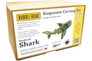 Shark Medium Soapstone Carving Kit DIY Arts and Crafts Kit