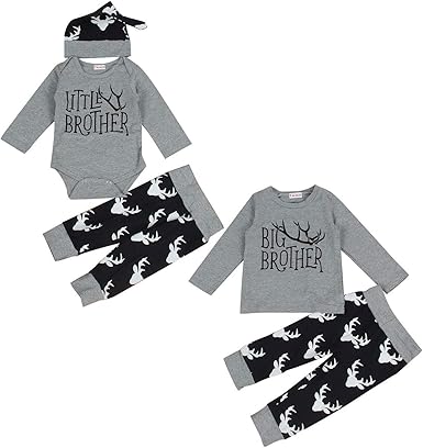 baby boy and big brother matching outfits