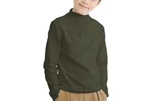 CUNYI Mock Neck Shirts for Kids Girls Boys Long Sleeve Tops Unisex Tees
