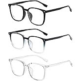 SHUNXI 3 Pack Distance Nearsighted Glasses, Anti Blue Light Near Sighted Vision Driving Farsighted Myopia Eyeglasses