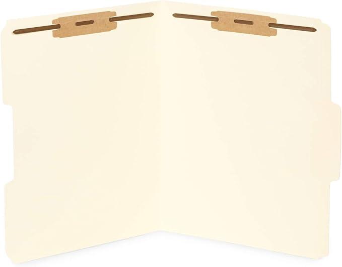 50 Manila Fastener File Folders 1/3 Cut Reinforced Tab