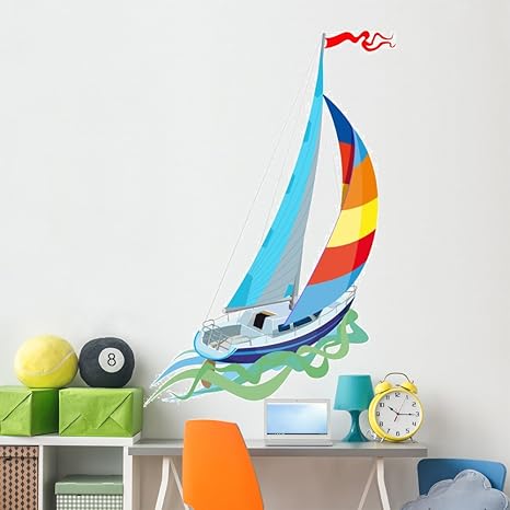 Amazon.com: Pared de vela yate de vela de Vinilo Wallmonkeys ...