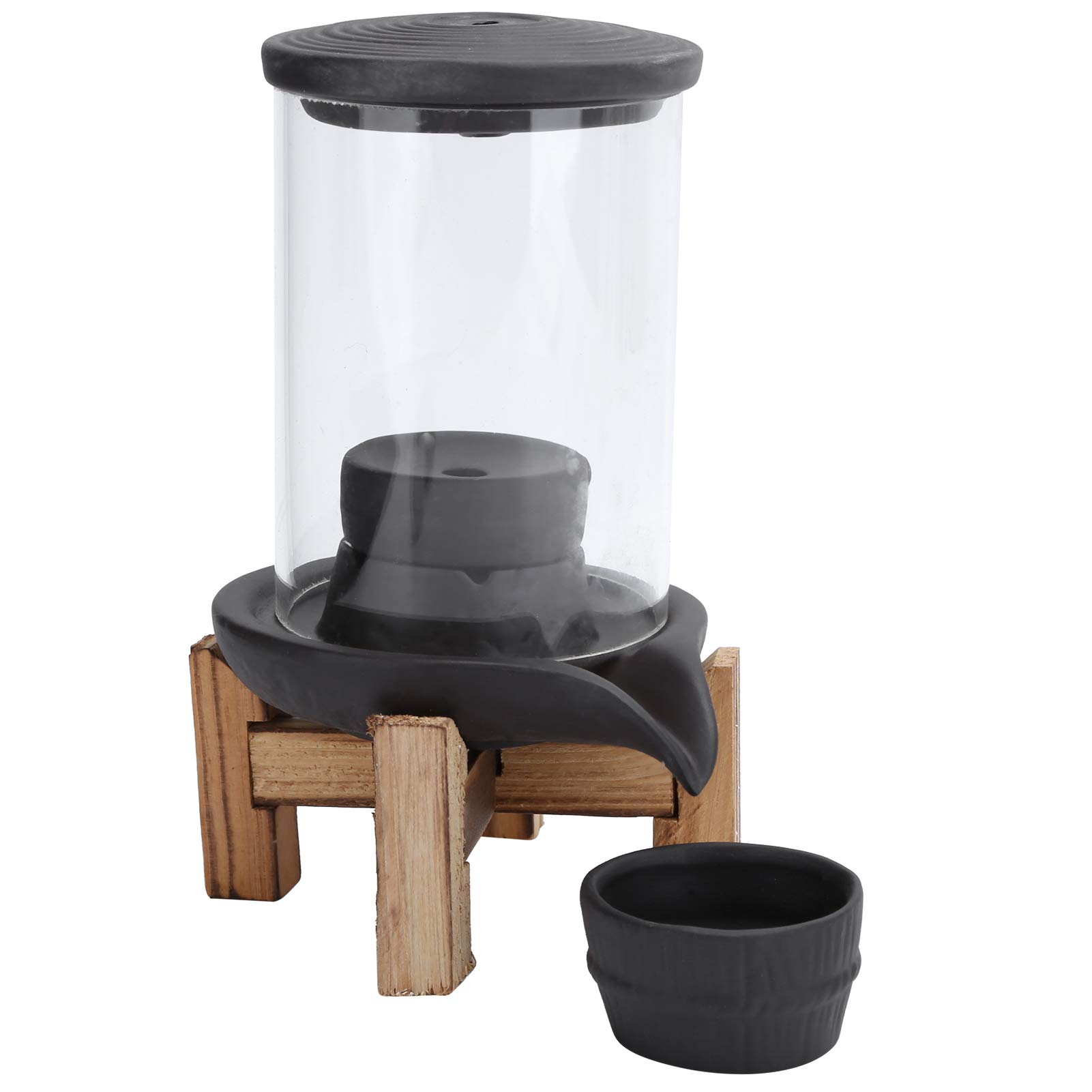 Zerodis Backflow Incense Burner, 6pcs Purple Sand Pottery Waterfall Incense Holder, Creative Hourglass Home Ornament, Meditate, Relax, Stress Relief, Gift, Luck, Auspicious