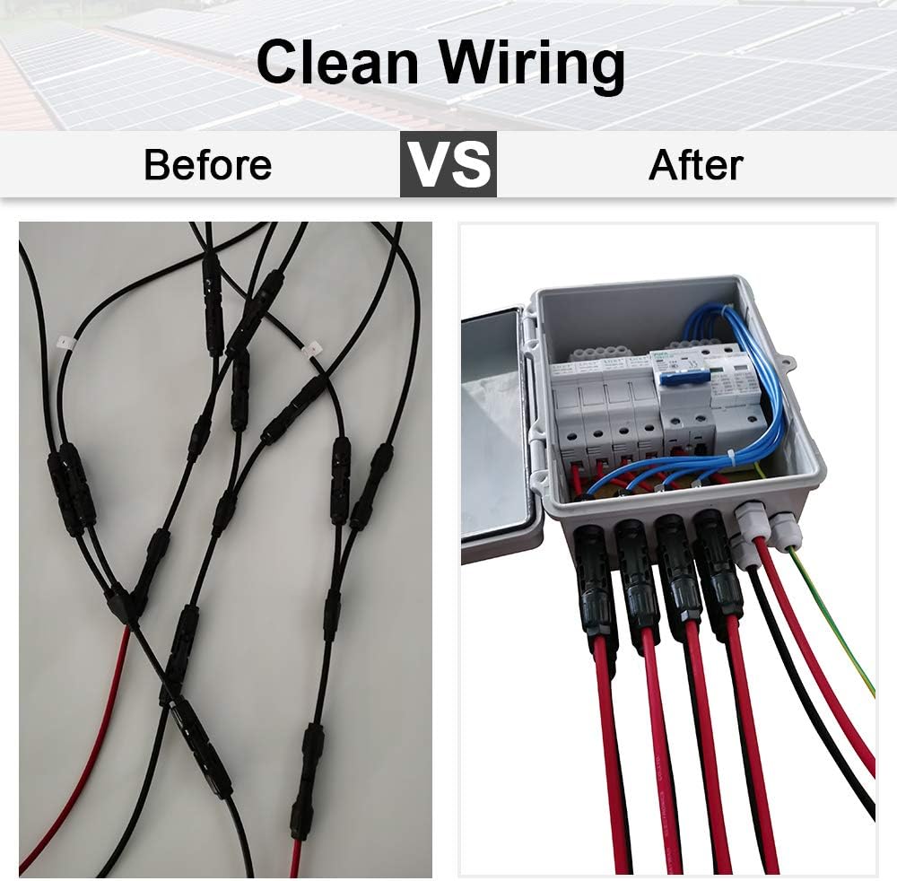 ECO-WORTHY 4 String PV Combiner Box with Lightning Arreste, 10A Rated Current Fuse and Circuit Breakers for On/Off Grid Solar Panel System: Industrial & Scientific