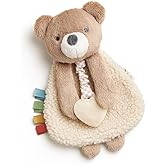 Itzy Ritzy - Itzy Lovey Including Teether - Baby Lovey with Teether, Textured Ribbons & Dangle Arms - Features Crinkle Sound,