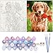 Paint by Numbers for Adults and Kids : DIY Painting Craft Kits, Frameless 16 x 20 Acrylic Paint Kit - 3 Brushes, Advanced Paint, Linen Canvas Set - Paintings by Number Golden Retriever Dog with Flower