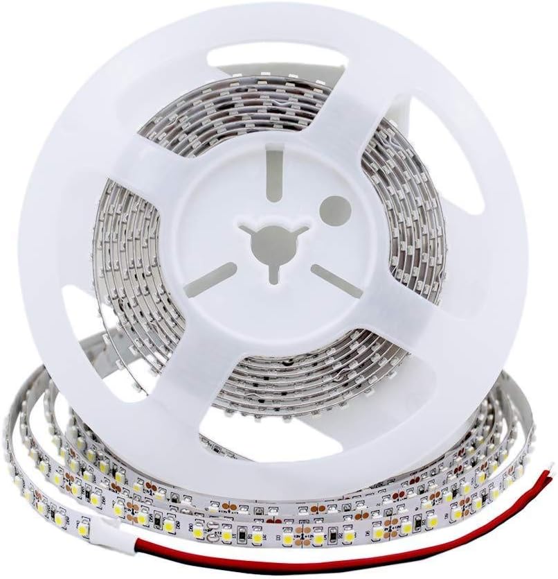 ESD Tech 24V LED Strip Light – 5m/16.4ft Long Tape, 5000K, 410Lm/m, 300 Units, Dimmable, Daylight White, Non-Waterproof, 2-Pin Connector. TV’s, Kitchens, Cabinets. Self-Adhesive, Hardwire, SMD 3528