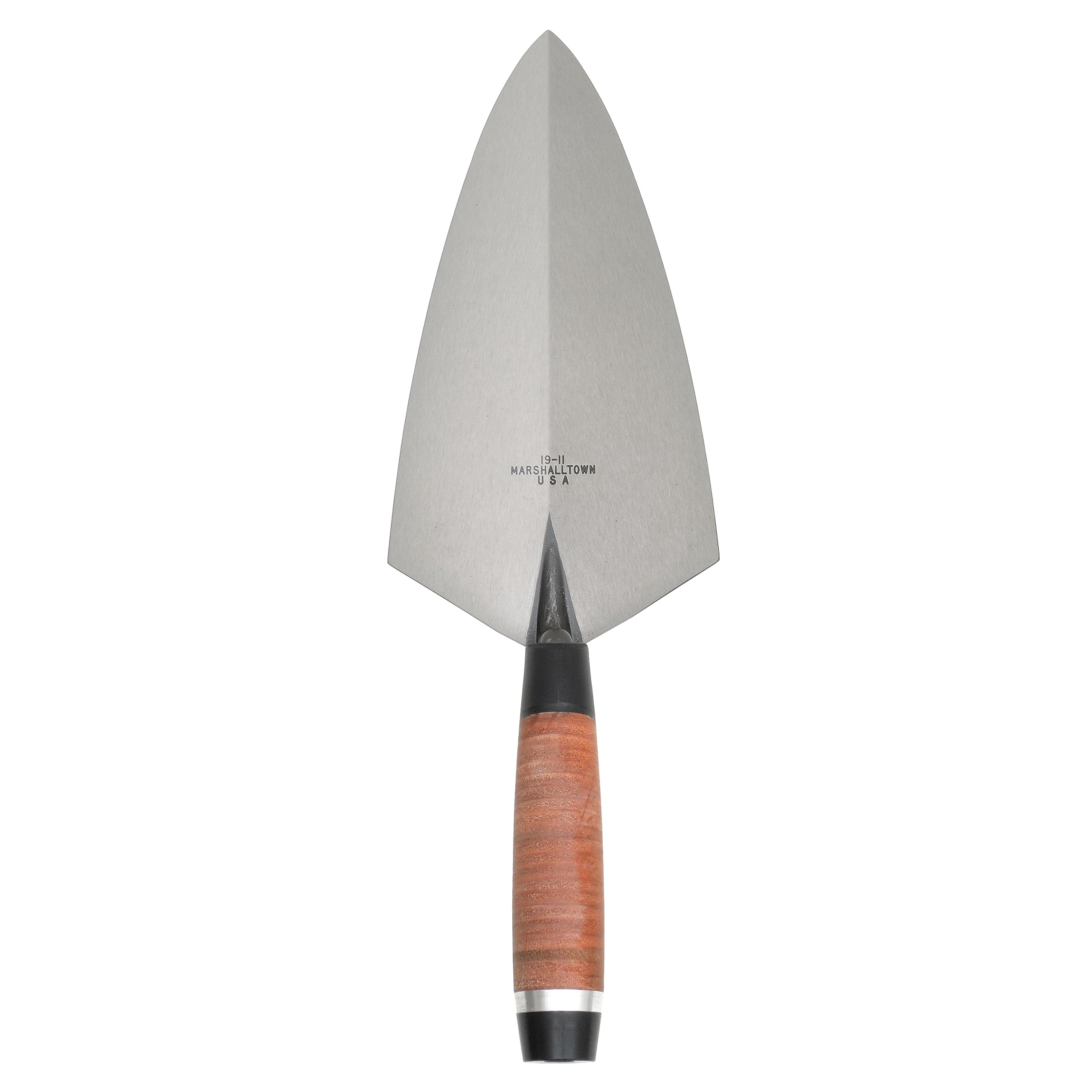MARSHALLTOWN Philadelphia Brick Trowel, 279 x 140 mm Masonry Tool, Leather Handle, Made in The USA, 19L11