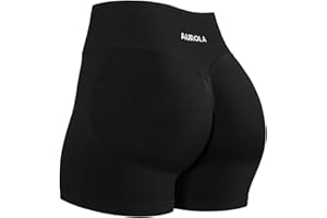 AUROLA Influence Workout Shorts for Women,2.5 3.5 4.5 5.5 6.5 No Roll Up Squat Proof Scrunch Seamless Compression Gym Short