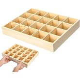 DOITOOL Wooden Socks Organizer Storage Box, 20 Compartments Wooden Drawer Organizer Underwear Storage Box for Belts, Ties, Bras, Briefs, Keys, Socks And Jewelry - 13. 3 X 10. 6 X 1. 9 Inch