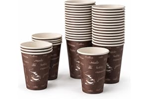 PackPact [1000 Pack] 8 oz Printed Paper Cups, Disposable Coffee Cups, Leak-Proof Hot & Cold Cups for Coffee, Tea, Espresso – 