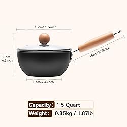 WANGYUANJI 7.1 Inch Hammered Cast Iron Saucepan