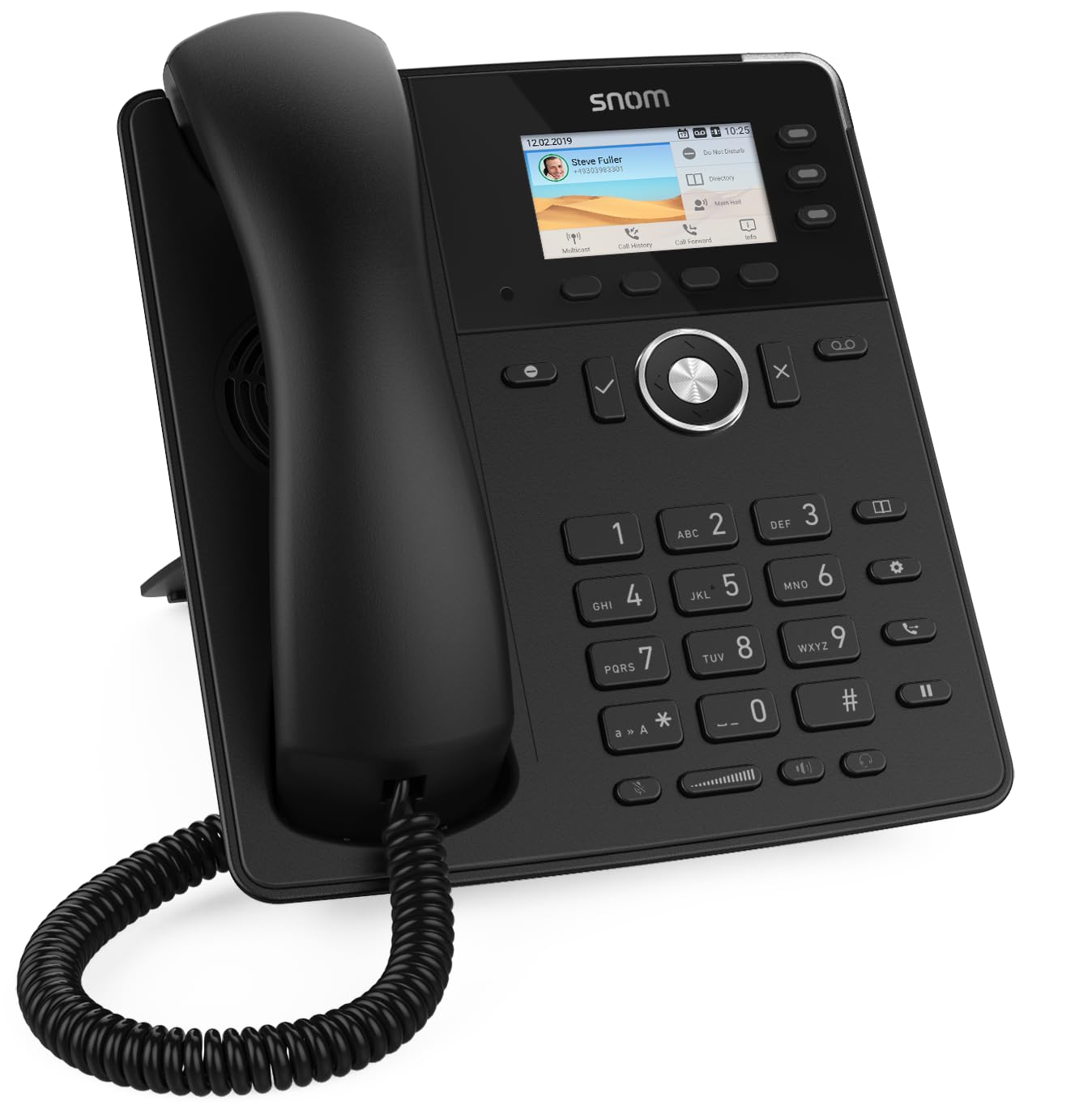 Snom D717 Global Desk Telephone (3 self-Labelling Function Keys,Color High-Resolution TFT Display,Integrated Light Sensor,PoE IEEE 802.3af),Black,00004397
