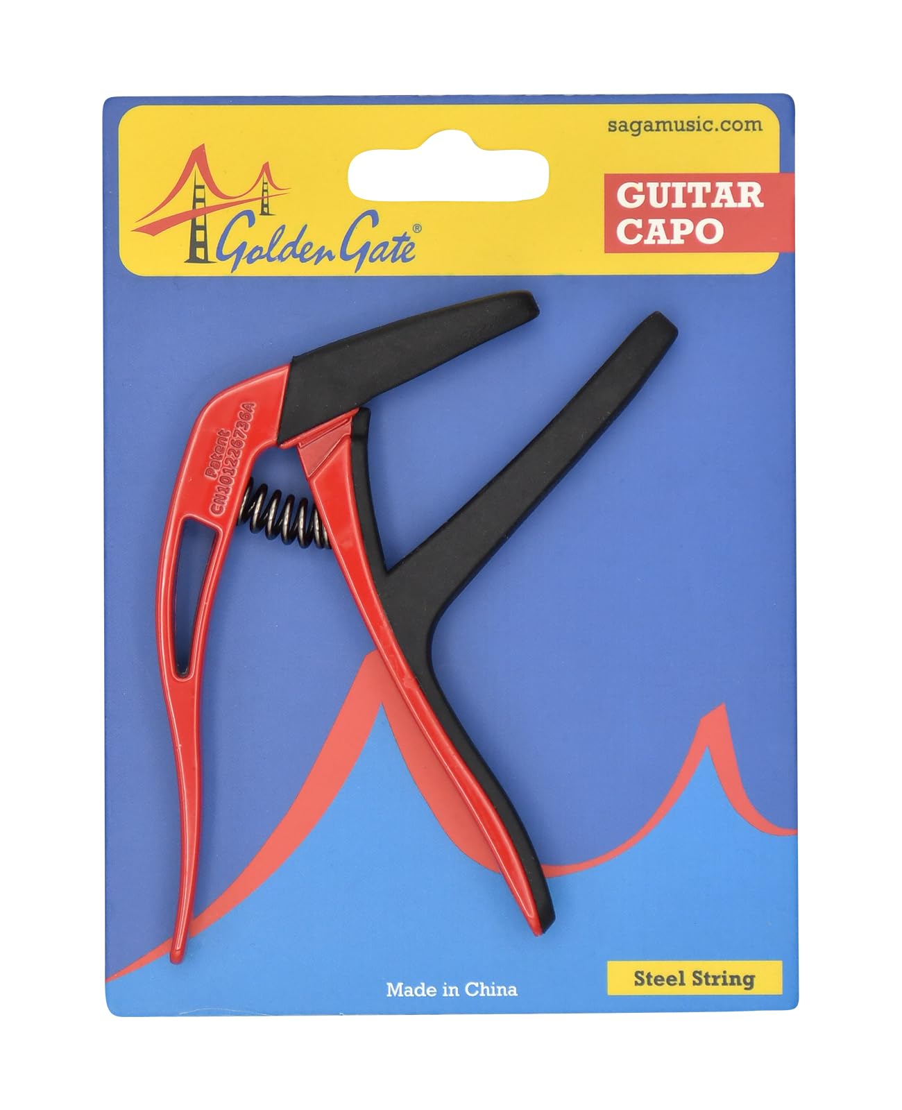 Golden Gate GC-50RD Acoustic Guitar Capo, Red