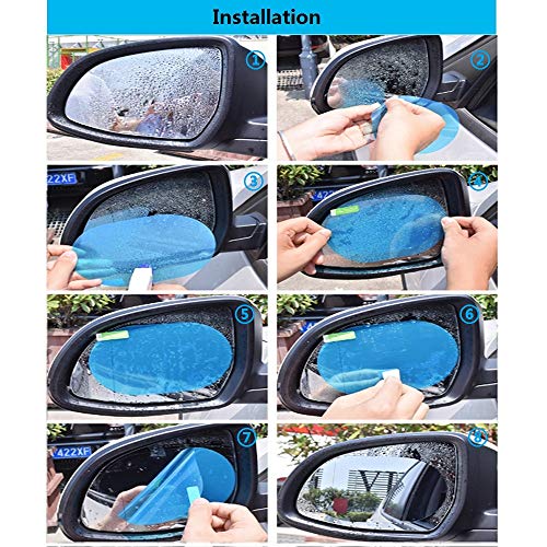 image for Zentop Car Rearview Mirror Rainproof Film and Anti-Fog Film, 2PCS Anti