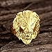 FANSING Mens Jewelry Stainless Steel Gold Lion Head Ring