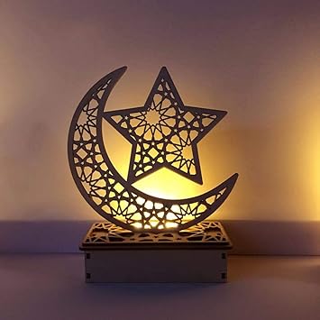 Diy Tischlampe Led Nachtlampe Aus Holz Fur Muslimischen Islam Eid Ramadan Festival Lampe Schreibtischlampe Geschenk Schlafzimmer Ramadhan Kareem Islam 15cmx6cmx19cm Amazon De Kuche Haushalt