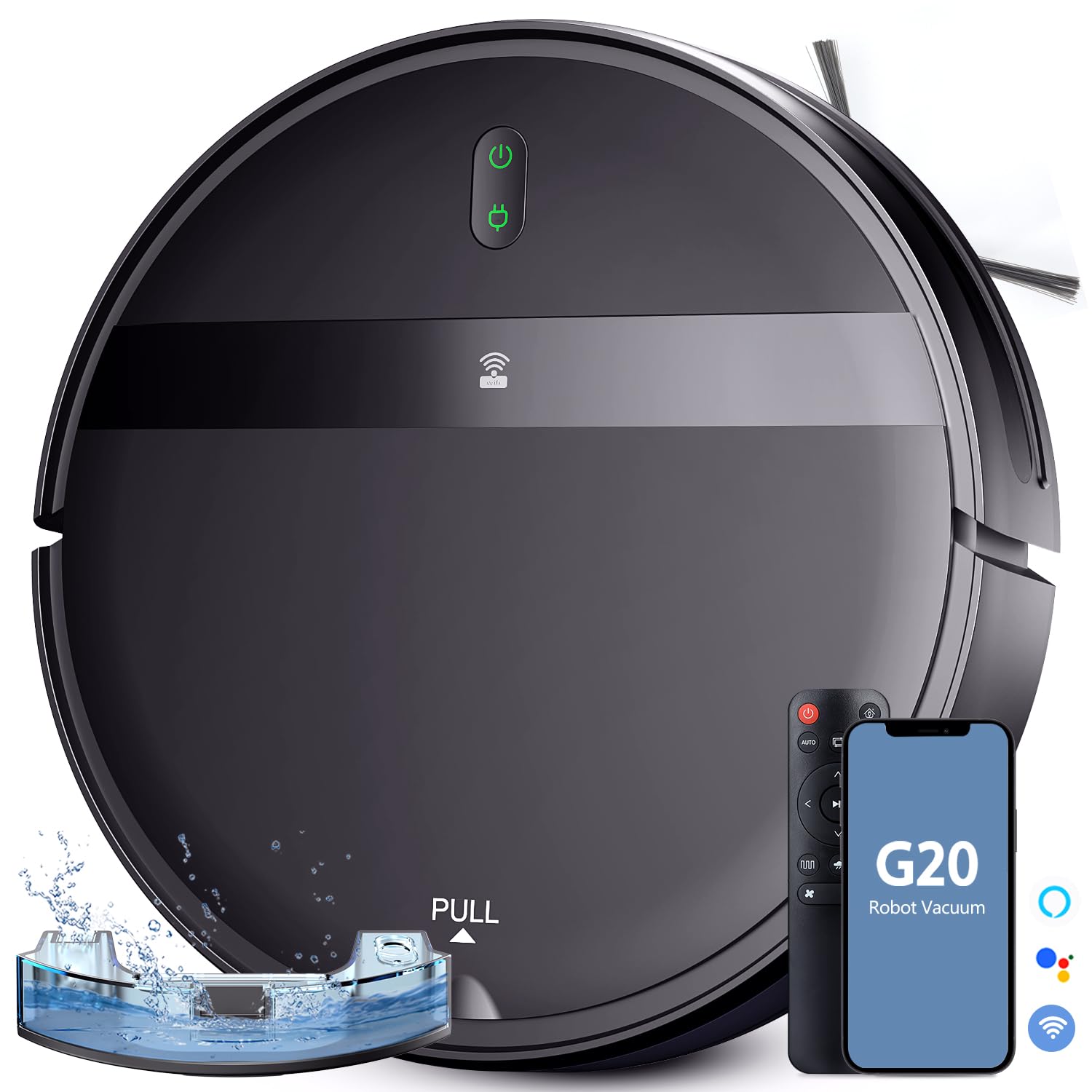 Photo 1 of Kilgone Robot Vacuum and Mop Combo for Pet Hair & Large Homes – Smart App/Voice, 2300Pa Suction, 120Min Clean, Ultra-Thin 2.87" Design