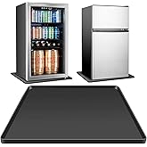 Mini Fridge Silicone Mat with Raised Edges, 24''x24''x0.5'', Prevent Water Leakage and Floor Damage from Elecrical Equipment such as Washing Machines, Dryer, Mini Fridge, Wine Cabinet.
