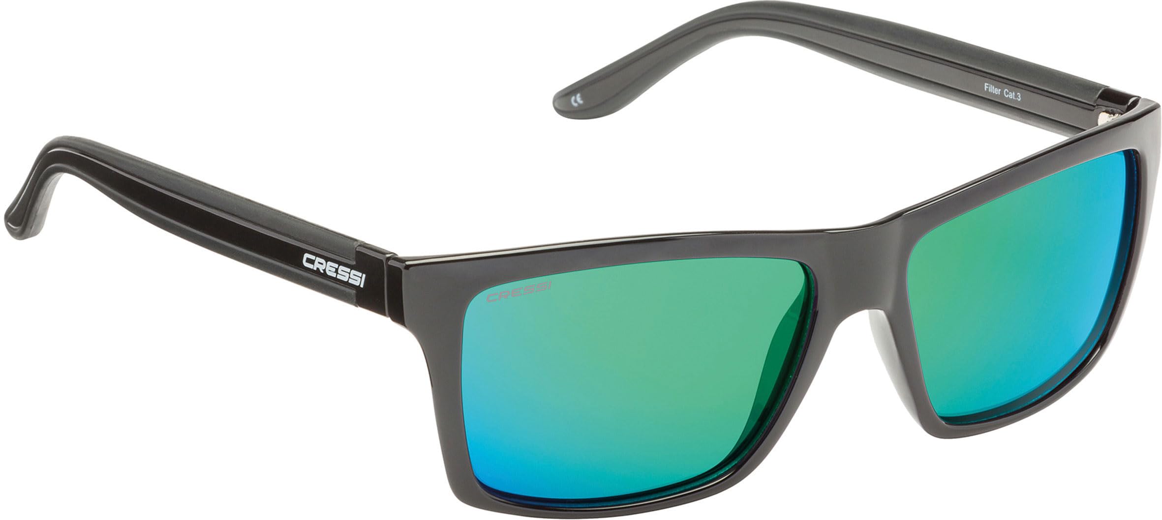 Cressi Unisex Rio Sports Sunglasses, Black/Lens Green, Uni