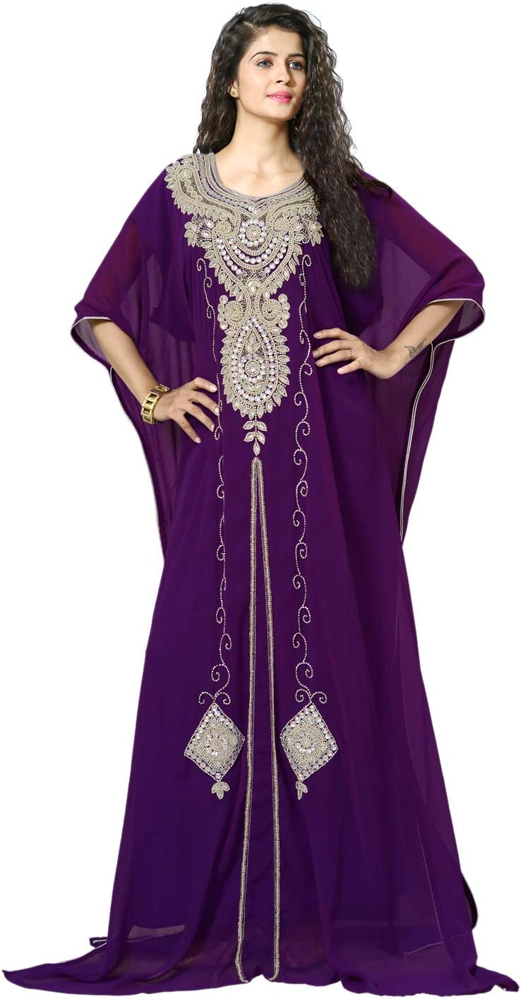 Women Kaftan Farasha Caftan Kimono Long Maxi Dress Summer Cover up Free Size
