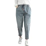 Amazon.com: ZGZZ7 Pantalones de mezclilla flojos casuales para mujer,  pantalones vaqueros holgados : Ropa, Zapatos y Joyería