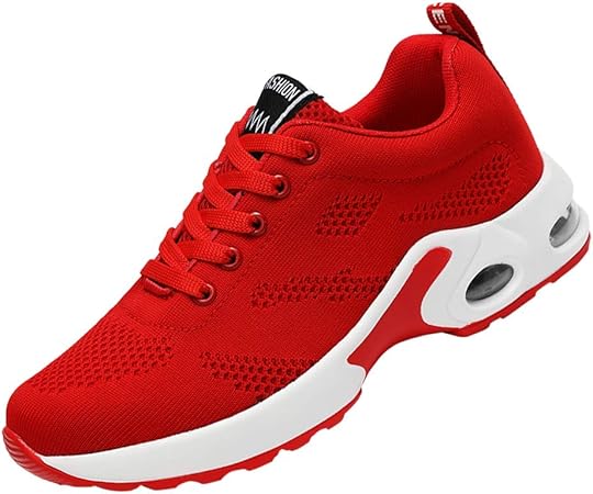 Wshyrabbit Zapatillas Deportivas De Mujer Air Cordones Zapatillas De Running Fitness Sneakers 4Cm Negro Rojo Rosado Púrpura Blanco 35-42 EU,Rojo,41: Amazon.es: Hogar
