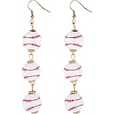 Baseball Mom Accessories for Women, Baseball Earrings for Women, Sports Earrings for Womens, Baseballs Dangle Earring, Football Softball Sports Earring for Game Day Baseballs Fan Jewelry Gifts