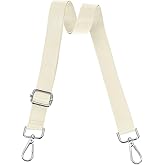 uxcell Wide Shoulder Strap, 2.5cm Adjustable Purse Strap Replacement Crossbody Strap for Shoulder Bag Handbag, Beige, Silver Pull Core Buckle