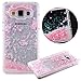 Galaxy Grand Prime Case, PHEZEN [Liquid Glitter] Transparent 3D Glitter Quicksand and Bling Sparkle Love Heart Dynamic Flowing Clear Hard Back Case for Samsung Galaxy Grand Prime (Heart: Pink)