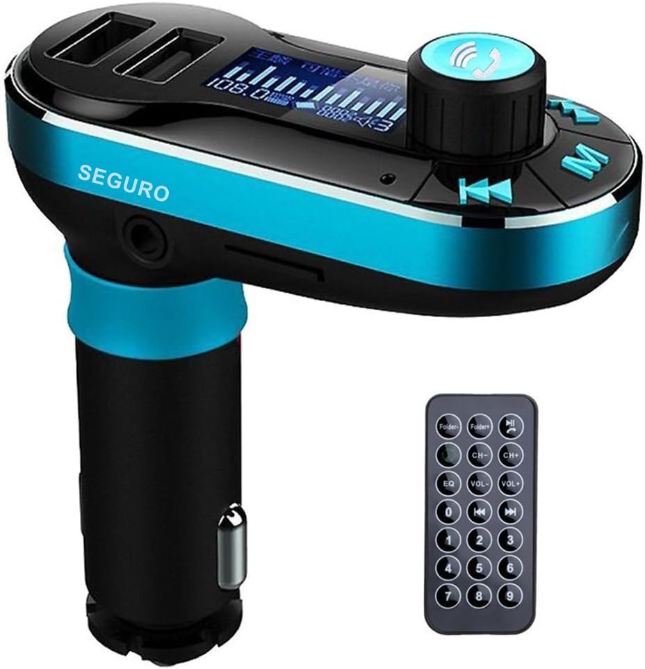 SEGURO Car Kit Bluetooth MP3 Player FM Transmitter Hands-free Car Kit Maxi Car Charger Support SD Card/USB