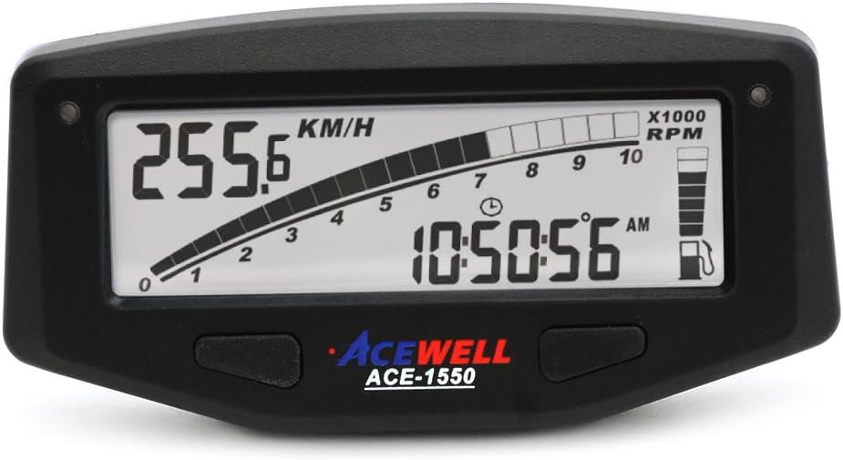 Acewell 1550T Dirt Bike ATV Computer Gauge Digital Speedometer Tach mph