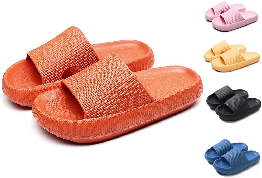 Giom Pillow Slides Slippers Thick Sole Open Toe Home Slippers