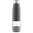 Ello Aura BPA-Free Glass Water Bottle, Grey, 24 Oz