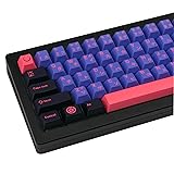 GEKUCAP 129 Keys Black Purple Keycaps, Ninja