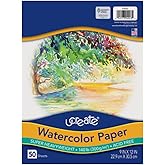UCreate Watercolor Paper, White, Package, 140 lb., 9" x 12", 50 Sheets