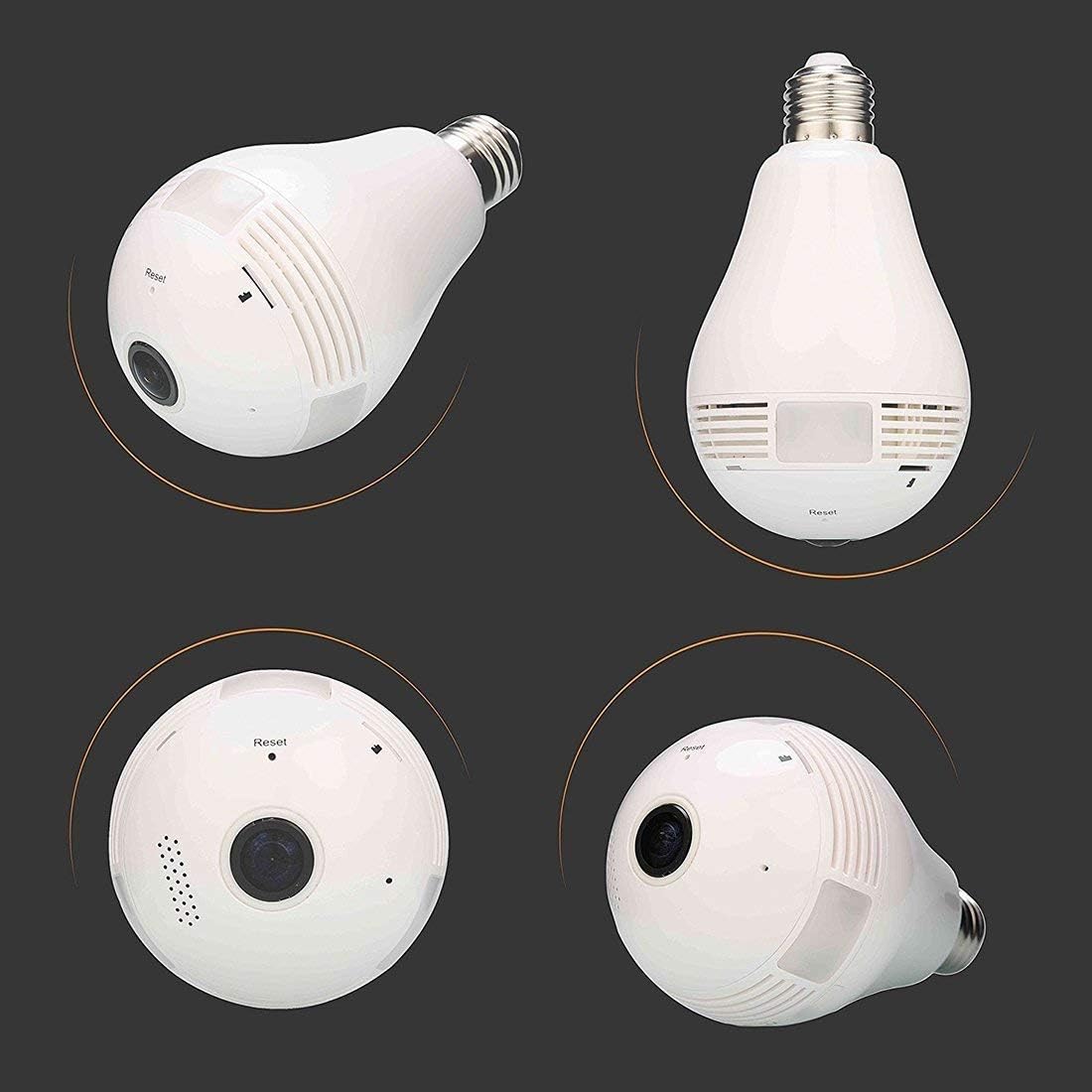 Bigsavings Wireless Panoramic 360° IP Camera, Fisheye Vision, Remoting Monitoring Home Security Camera LED Bulb Light
