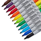 2 Packs of Sharpie Assorted Colored, Fine Point Permanent Markers, 12-Count, Total of 24 Markers