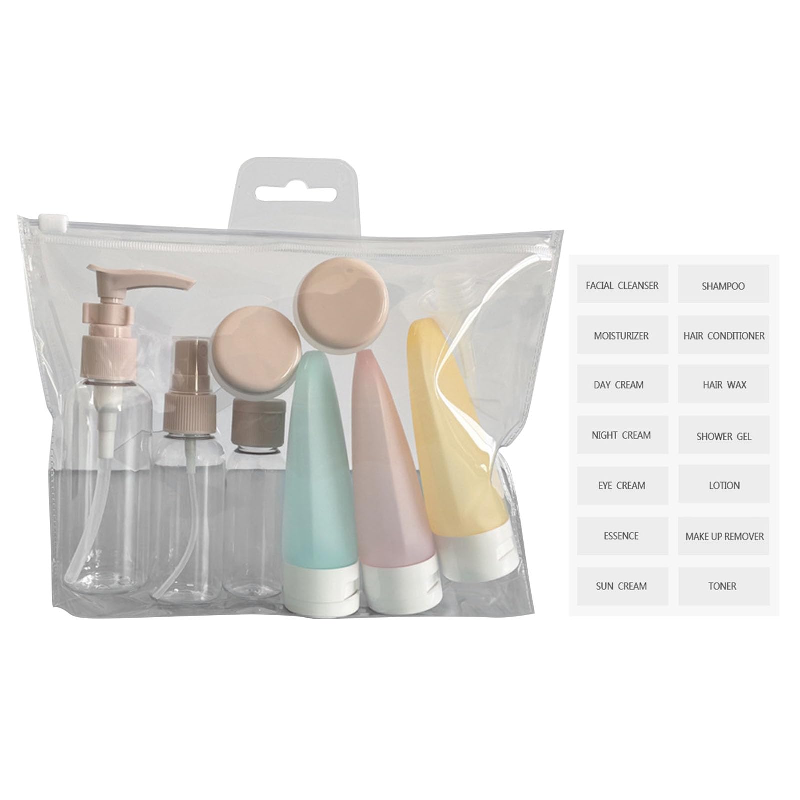 Travel Bottles for Toiletries, Travel Bottles, 11 Pcs Leak Proof Refillable Business Travel Bottle Set, Squeezable Travel Accessories for Shampoo Conditioner Lotion