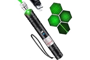 Green Powerful Tactical Flashlight with Adjustable Focus, Green Laser Pointer Long Range for Night Astronomy Outdoor Hunting 