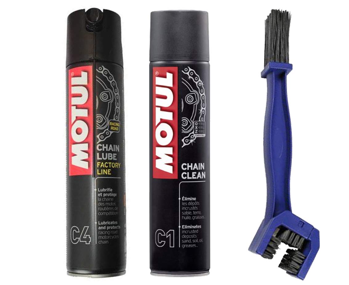 Chain Cleaning Kit Lubricates Motul C4 400 ml + C1 400 ml + Chain