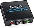 HDMI Splitter 2 Way Hdmi Splitter 1 in 2 out 1080P Full HD for 3D HDTV SKY HD PS4 Xbox360 Elite Virgin + Blu-ray Player DVD HD Camcorder HTPC Laptop Satellite