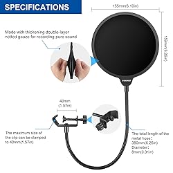 Aokeo Professional Microphone Pop Filter Mask