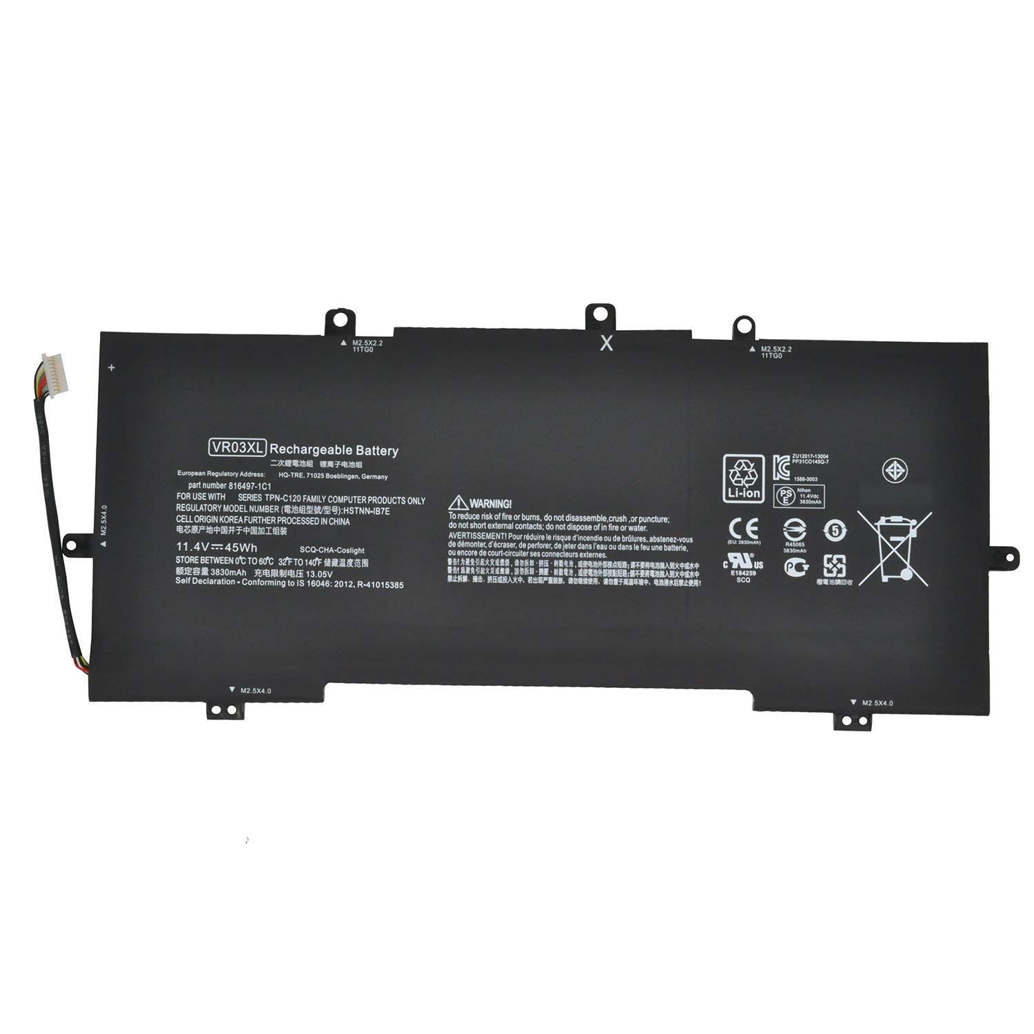 ASKC 11.4V 45Wh VR03XL Battery for HP Envy 13-D 13-D000NA 13-D010NR 13-D040WM D040NR D021TU D022TU D024TU D025TU D046TU D049TU D020NR D023CL D003LA D006LA HSTNN-IB7E 816497-1C1 TPN-C120